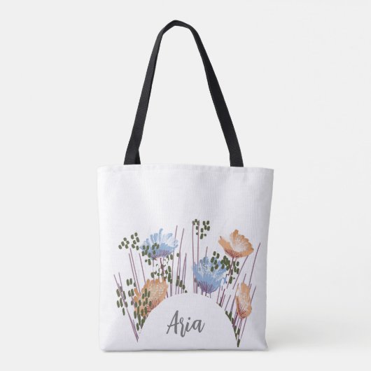 Aria bloemenmonogram tote bag (Achterkant)