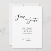 Aria · Elegant Modern Script Zwart-wit Save The Date (Voorkant)