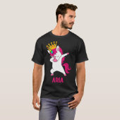 ARIA Gepersonaliseerde Dabbing Eenhoorn Queen T-sh T-shirt (Voorkant volledig)