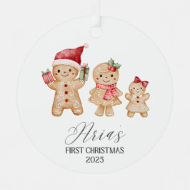 Aria Gepersonaliseerde Eerste Kerstmis van de Baby Metalen Ornament