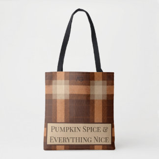 Aria Grace Autumn Hearth Gezellige Geruite Patroon Tote Bag