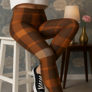 Aria Grace Autumn Hearth Gezellige Plaid Patroon V Leggings