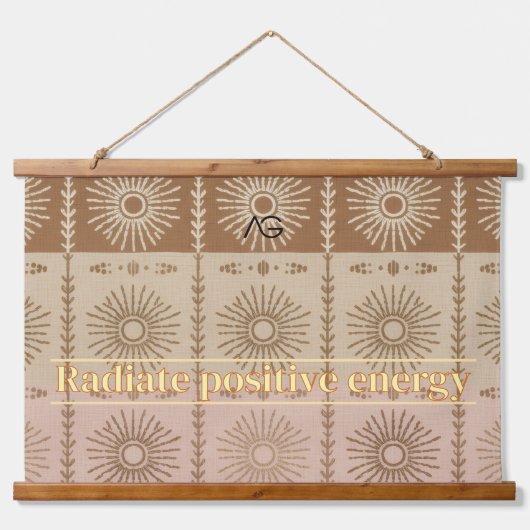 Aria Grace Cinnamon Sun Tribal Radiance Pattern Hangend Wandkleed (Voorkant)