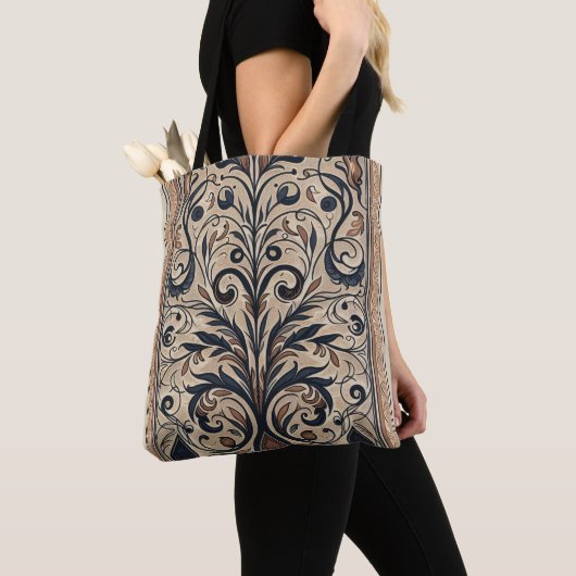 Aria Grace Earth & Spirit Linear Rhythm Pattern Tote Bag (Dichtbij)