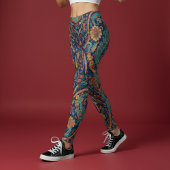 Aria Grace Majestic Indigo Paisley Boho Leggings