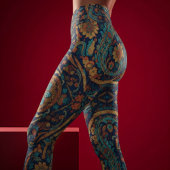 Aria Grace Majestic Indigo Paisley Boho Leggings