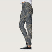 Aria Grace Navy Peony Paisley Heritage Tapestry Leggings (Links)