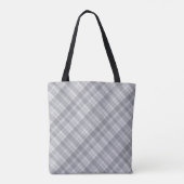 Aria Grace Silver Frost Winter Plaid Pattern Name Tote Bag (Achterkant)