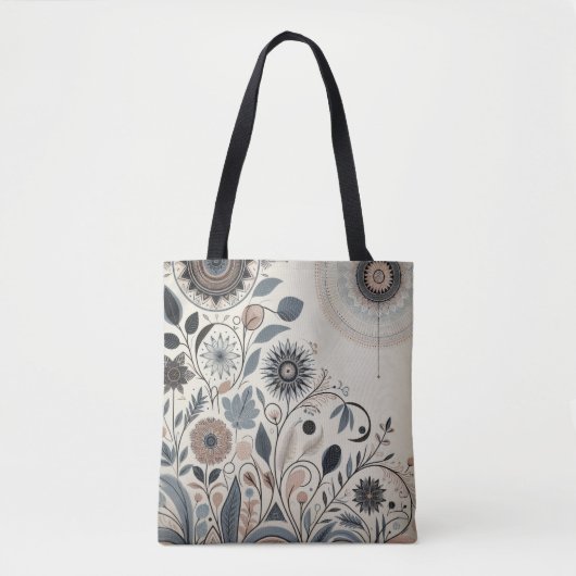 Aria Grace Urban Bloom Graphic Mandala Pattern Tote Bag (Voorkant)