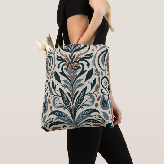Aria Grace Urban Bloom Linear Abstract Print Tote Bag (Dichtbij)