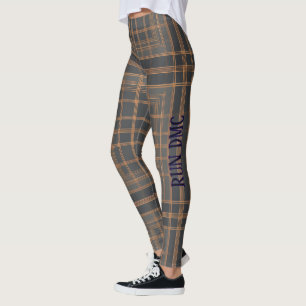 Aria Grace Urban Koperen Grid Streeppatroon RUN DM Leggings