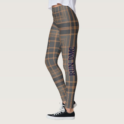 Aria Grace Urban Koperen Grid Streeppatroon RUN DM Leggings (Links)