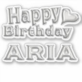 Aria Happy Birthday silver Aufkleber Sticker (Voorkant)