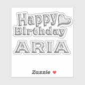 Aria Happy Birthday silver Aufkleber Sticker (Vel)