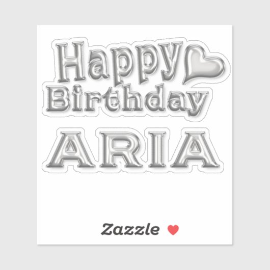 Aria Happy Birthday silver Aufkleber Sticker (Vel)
