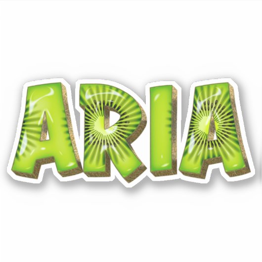 Aria Name Kiwi Design Aufkleber Sticker (Voorkant)