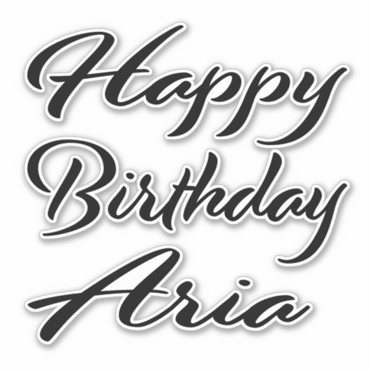Aria Name Vorname black Sticker Geburtstag (Voorkant)