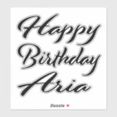 Aria Name Vorname black Sticker Geburtstag (Vel)