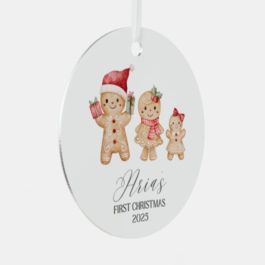 Aria Personalized Baby's First Christmas Metalen Ornament (Voorkant Rechts)