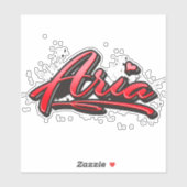 Aria red Heart Graffiti Aufkleber Sticker (Vel)