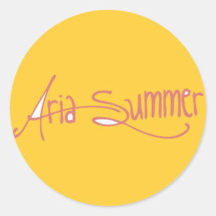 Aria Summer Logo Sticket Ronde Sticker