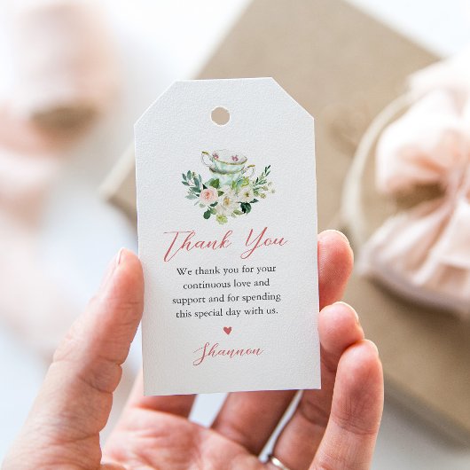 ARIA Tea Party Bedankt Favor Tag Cadeaulabel