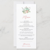 ARIA Tea Party Diner Menu Kaart (Voorkant)