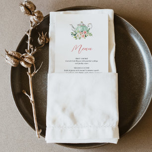 ARIA Tea Party Diner Menu Kaart