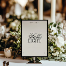 Aria | Zwarte Beige Elegante Trouwtafel Nummer