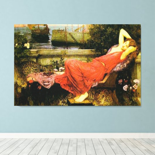 Ariadne ~ John William Waterhouse Canvas Afdruk (Insitu (Houten vloer))