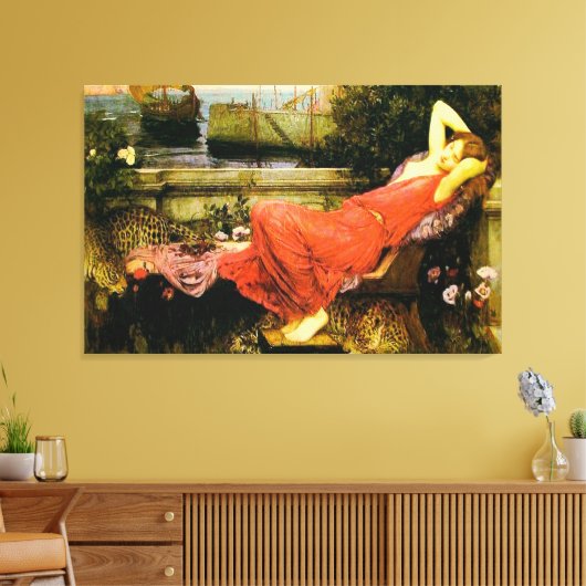 Ariadne ~ John William Waterhouse Canvas Afdruk (Insitu (Woonkamer))