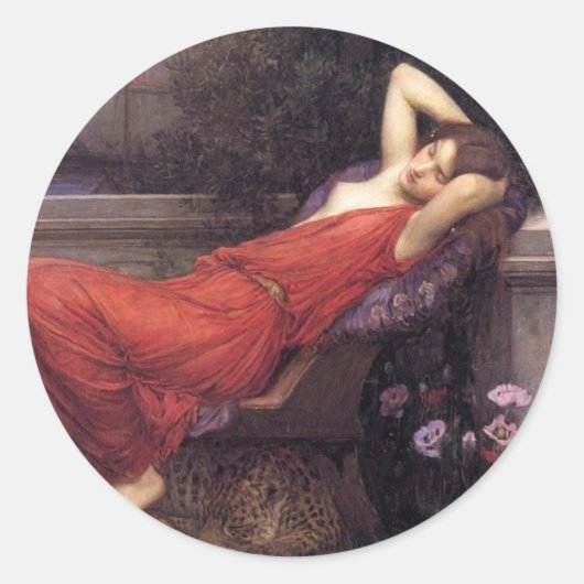 Ariadne [John William Waterhouse] Ronde Sticker (Voorkant)