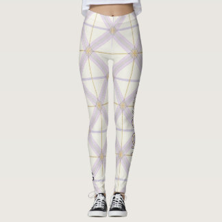 AriaGr Ivoor & Lavendel Luxe Plaid Patroon Vol 69 Leggings