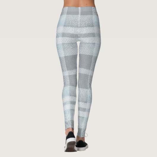 AriaGrace Silver Frost Winter Plaid Pattern Vol 24 Leggings (Achterkant)