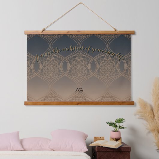 AriaGrace Slate Copper Moroccan Arc Pattern Vol 51 Hangend Wandkleed (Slaapkamer)