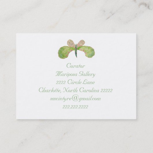 Arial Butterfly visitekaartje (Achterkant)