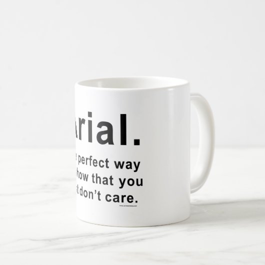 Arial Font Humor Mok (Voorkant rechts)