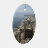 Arial Uitzicht van Seattle Keramisch Ornament (Rechts)