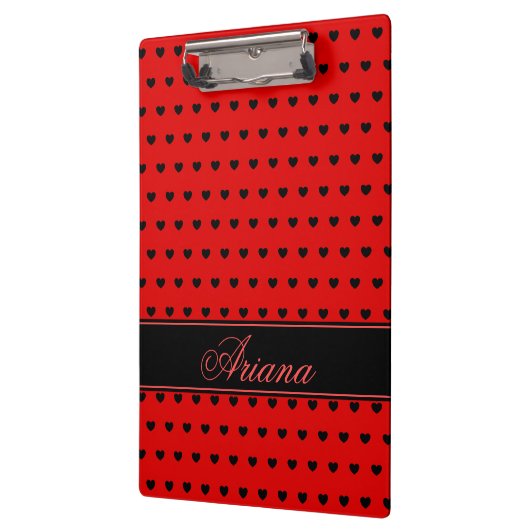 Ariana - Aangepaste naam Sjabloon, rood en zwart Klembord (Links)