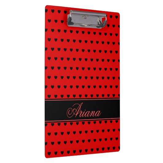 Ariana - Aangepaste naam Sjabloon, rood en zwart Klembord (Rechts)