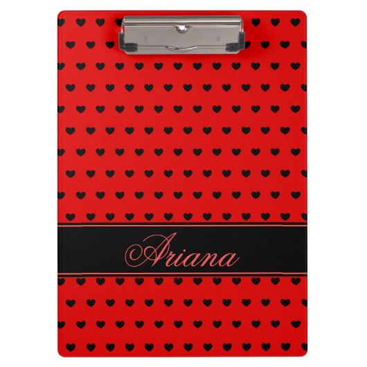 Ariana - Aangepaste naam Sjabloon, rood en zwart Klembord (Voorkant)