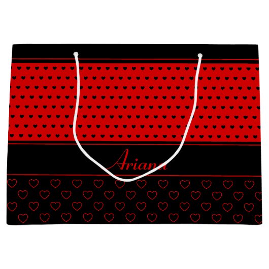 Ariana - naam Sjabloon, legant rood en zwart Groot Cadeauzakje (Voorkant)