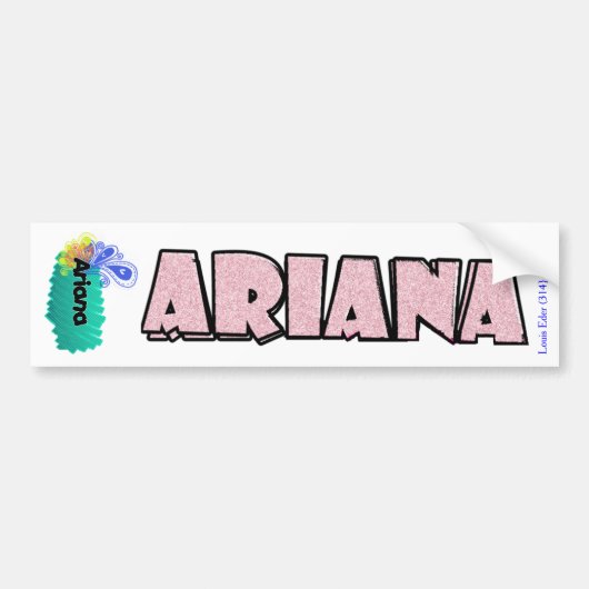 Ariana Nametag Bumpersticker (Voorkant)