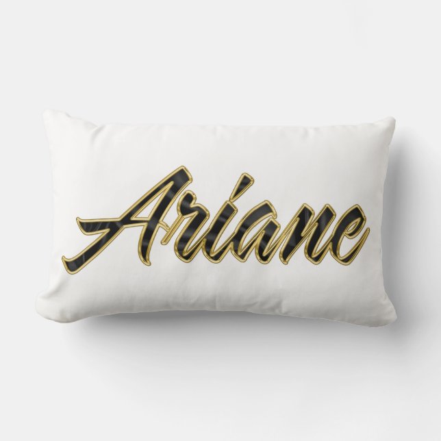 Ariane black gold Lettering Kissen Deko Kussen (Voorkant)