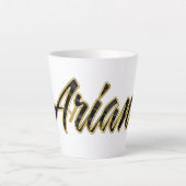 Ariane black gold Lettering Latte Tasse Mok (Voorkant)