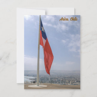 Arica, Chile, Morro de Arica, Flag / City View Briefkaart