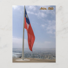 Arica, Chile, Morro de Arica, Flag / City View Briefkaart
