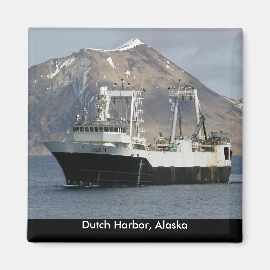 Arica, Vissende trawler in Dutch Harbor, Alaska Magneet (Voorkant)