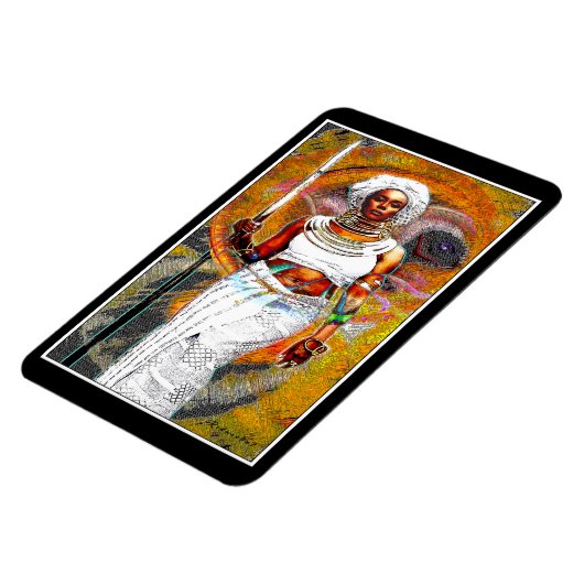 Arican Vrouw Warrior Magneet (Linkerzijde)