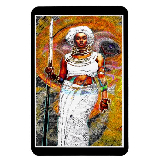 Arican Vrouw Warrior Magneet (Verticaal)